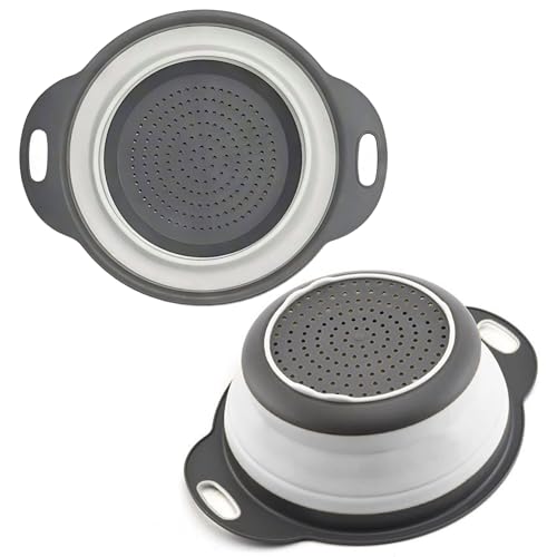White Silicone Collapsible Colander - 1PC Small Kitchen Strainer