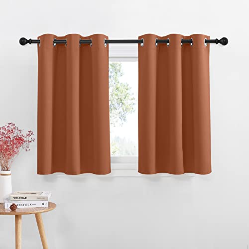 NICETOWN Room Darkening Valances - Burnt Orange, 42"W x 36"L, 2-Pack
