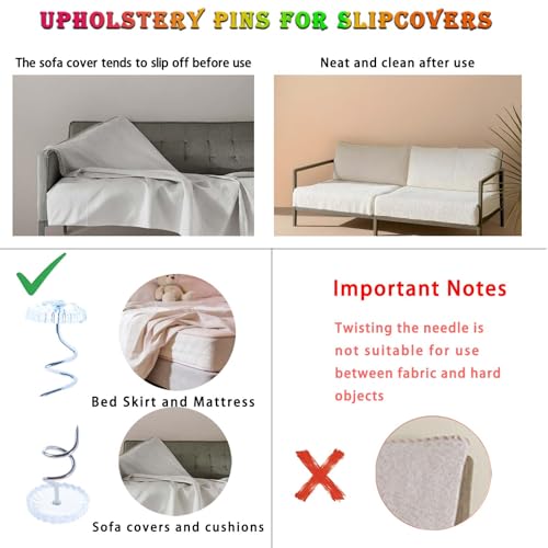 Kisajar 100-Piece Twist Pins for Upholstery, Bed Skirts, and Slipcovers