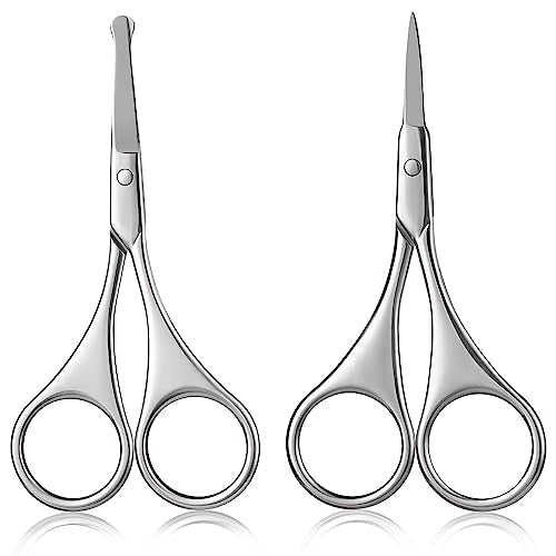 Kootinn 2-Piece Facial Hair Grooming Scissors Set with Safety Tips