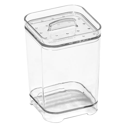 madesmart Clear Cotton Swab Container with Removable Lid