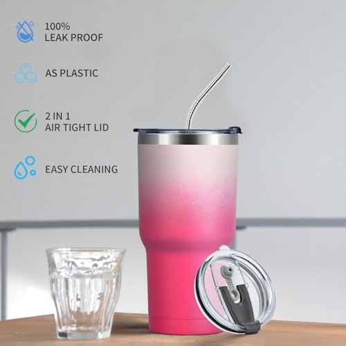 30oz Replacement Tumbler Lid£¬Spill Proof and Splash Resistant Lid for 30oz Stainless Steel Tumbler Travel Cup Yeti,Rambler, Ozark Trail and more Cooler Cup (Black)