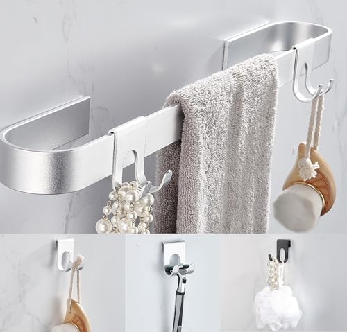 No Drill Shower Caddy Hook - 4pcs Black Razor & Towel Holder