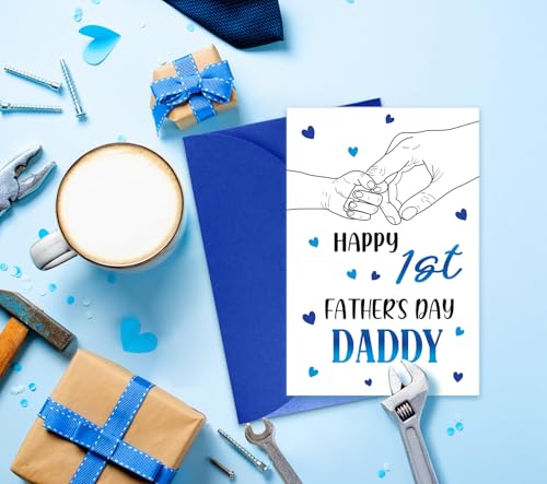 Happy 1st Father's Day Card for New Dads - Cute Greeting Card