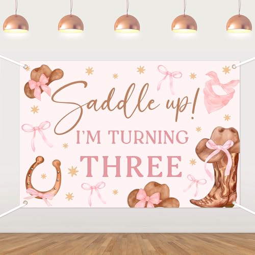 Western Cowgirl Birthday Backdrop - Rodeo Theme Party Decor