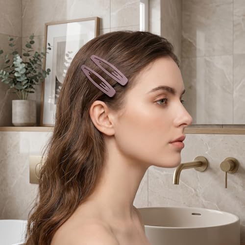 CIZITBE 20 PCS Metal Snap Hair Clips - Colorful Barrettes for Thick and Thin Hair
