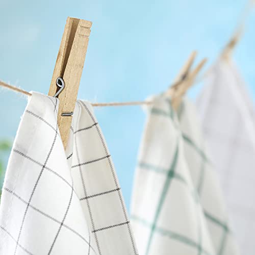 Clorox 30 Pack Rust-Resistant Wooden Clothespins with Spring, Heavy-Duty Non-Slip Laundry Clips