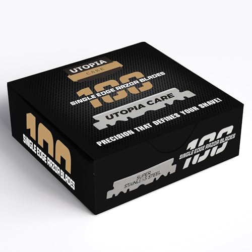Utopia Care Single Edge Stainless Steel Razor Blades 100 Count