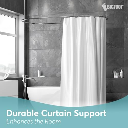 BigFoot Double Shower Curtain Hooks - Rust-Resistant Stainless Steel, Nickel