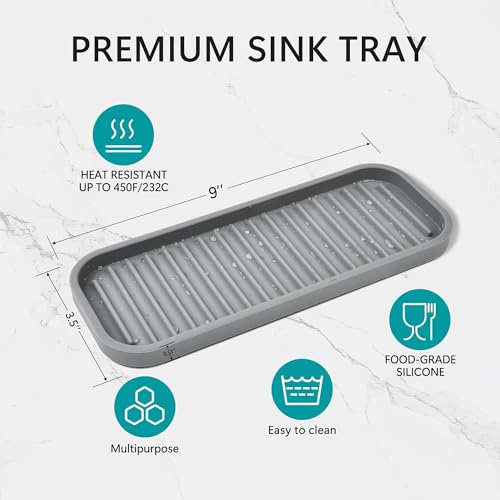 Mofason Silicone Sink Caddy - 2 Pack Kitchen Sponge & Soap Holder