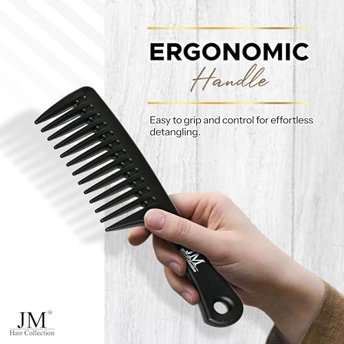 JM Hair Collection Wide Tooth Detangling Comb for Curly Hair