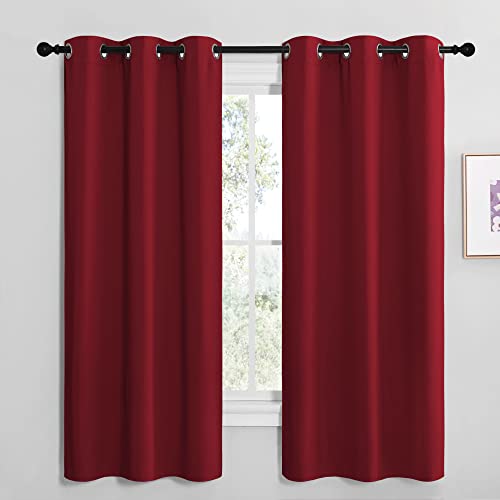 NICETOWN Burgundy Red Blackout Curtains 42"W x 68"L - 2 Panels