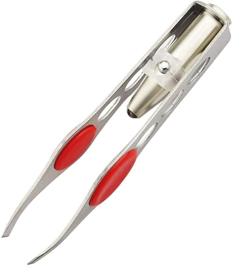 WLngtv Stainless Steel LED Tweezer for Eyebrow Grooming and Hair Removal