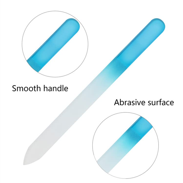 Aoshang 3 Pack Glass Nail Files with Cases Crystal Double Sided
