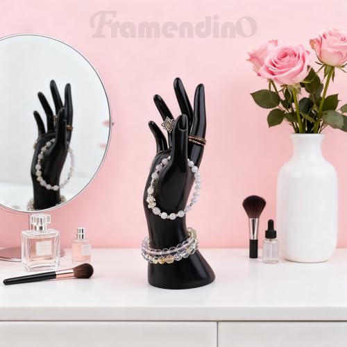 Framendino Black Mannequin Hand Jewelry Display Stand for Rings & Bracelets