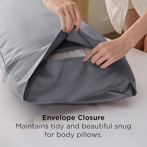 Bedsure Bamboo Body Pillowcase, 20" x 54", Silver Grey