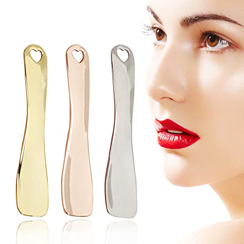 Metal Cosmetic Spatula 3-Pack - Zinc Alloy Skincare & Cream Scoops