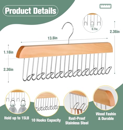 Fitnice Wood Bra Hanger Organizer, 2 Pack Space Saving Tank Top Hangers