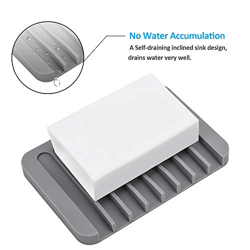 Mcyye 4-Pack Self-Draining Silicone Soap Dish and Sponge Holder