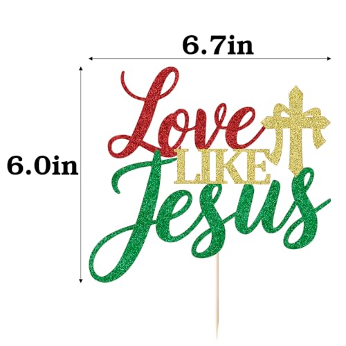 Happy Birthday Jesus Cake Topper - Glitter Religious Decoration