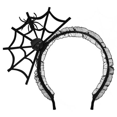 Gistome Halloween Spider Web Headband Black Lace Gothic Hairband