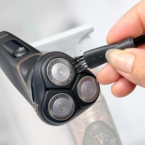 LinMei Electric Shaver Cleaning Brush 12PCS Double-Sided Nylon Black
