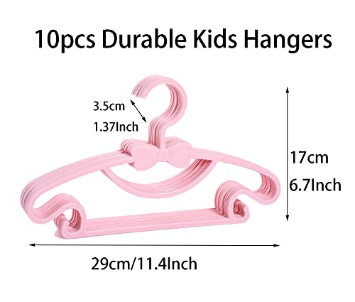 YYaaloa 10pcs Pink Baby & Toddler Plastic Clothes Hangers