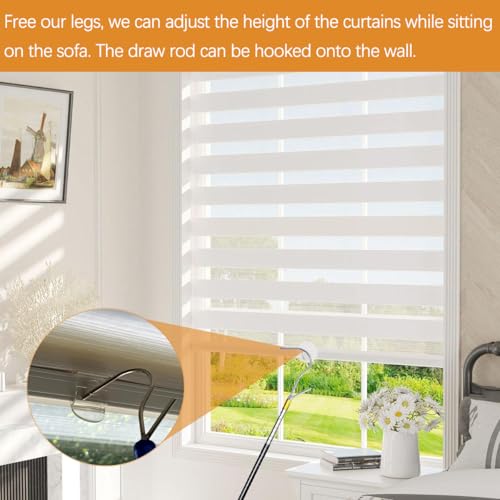 Adjustable Cordless Blind Extension Pole, 16"-60" Telescopic Wand