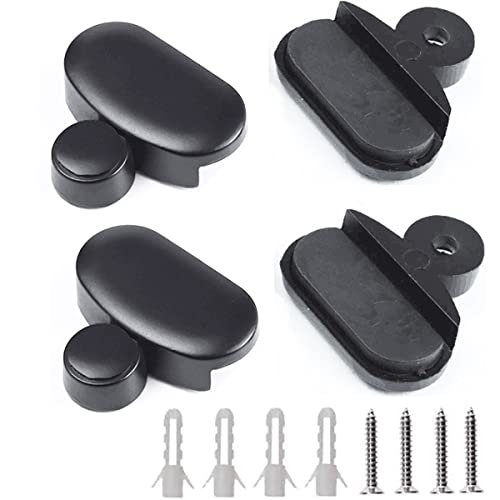Lagogia Oval Mirror Clips - 4 Pcs Black Zinc Alloy Wall Mounted Glass Brackets