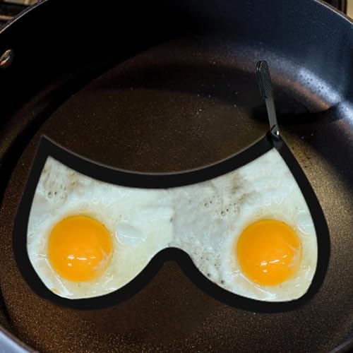 Funny Egg Rings Set with Foldable Handle - Stainless Steel Nonstick Mold for Omelets and Mcmuffins - Female and Male Variation