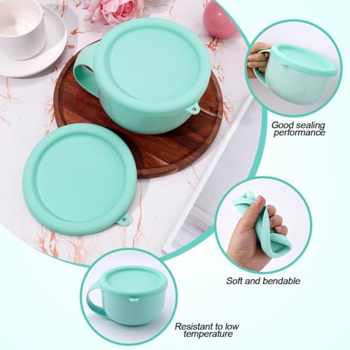 Silicone Lids for Dash My Mug Ice Cream Maker - 2 Pack with Scoop