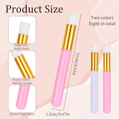Zelphvt 8 Pcs Lash Shampoo Brushes for Eyelash Cleansing and Blackhead Removal