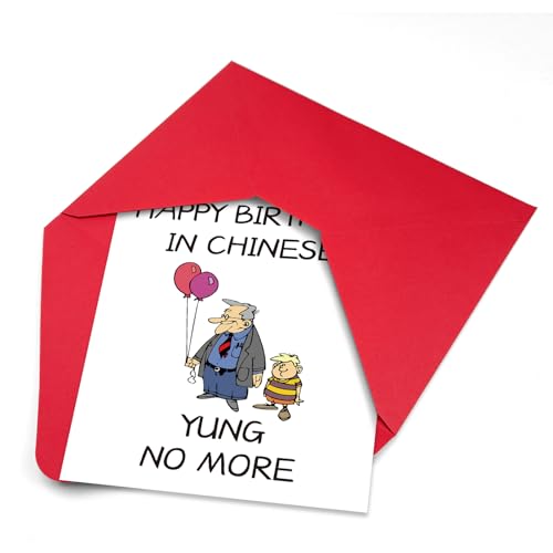 Maitsol Happy Birthday Card for Husband & Dad - Funny 40th-80th Birthday Card, H Style