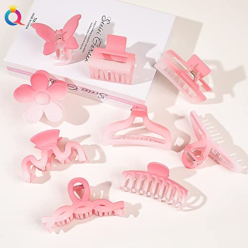 UEYRSEDB 4 Pack Pink Floral Shamrock Hair Claw Clips Non-Slip