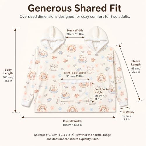 Matching Couples Pajamas Hoodies - Funny Two-Person Onesies in Beige
