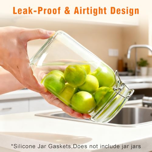 6 Pack Food Grade Silicone Jar Seals for Mason Jars - Leakproof & Airtight Gaskets