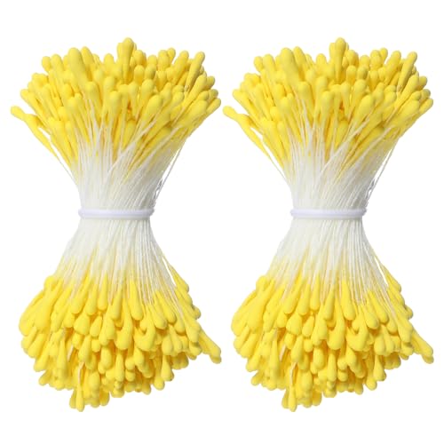 800PCS Yellow Double-Head Flower Stamens for DIY Crafts