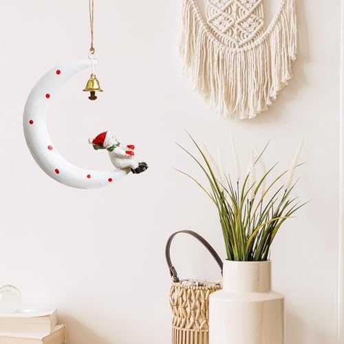 Ziyutam Christmas Moon Snowman Ornament with Bells - Festive Decor