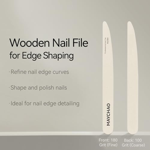 MAYCHAO 7-Piece Nail File and Buffer Set - Professional Emery Boards and Shine Kit for Natural, Acrylic, and Gel Nails