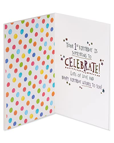 Papyrus 1st Birthday Card - Something To Celebrate Premium Keepsake