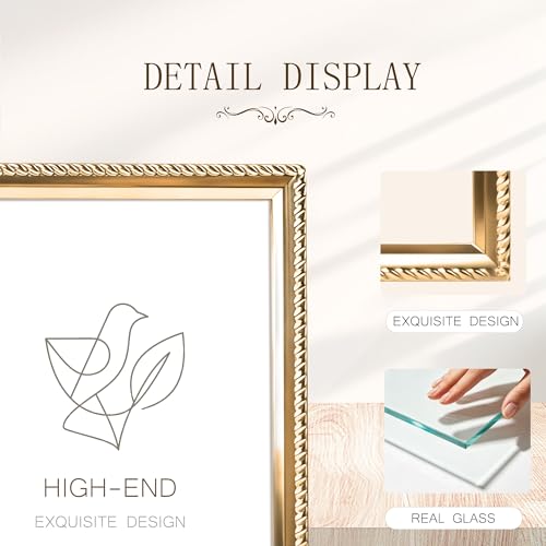 4x6 Gold Picture Frame with Real Glass - Elegant Home Decor
