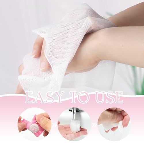 Quacc 30 PCS Disposable Compressed Face Towels - Portable Coin Cotton Wipes