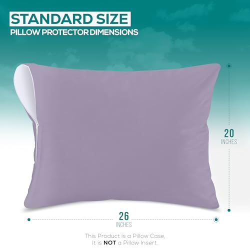 Utopia Bedding Waterproof Pillow Protectors - Standard Size, Lavender (Set of 2)