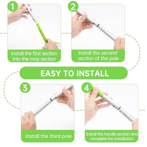 KIMIFACA Extra Long Detachable Mop Handle for Swiffer - Green