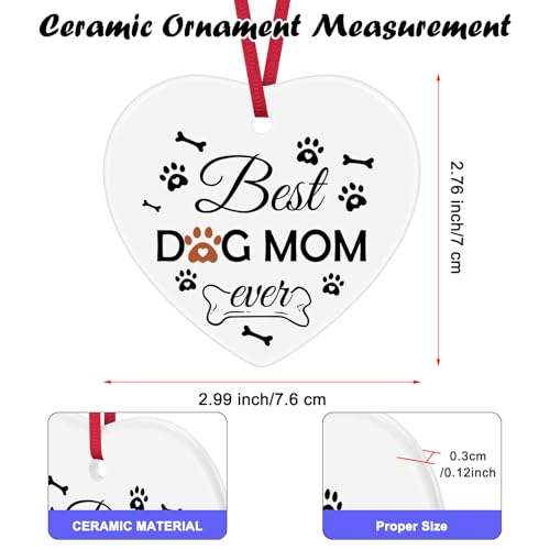 Dog Mom Ceramic Christmas Ornament Gifts for Dog Lovers
