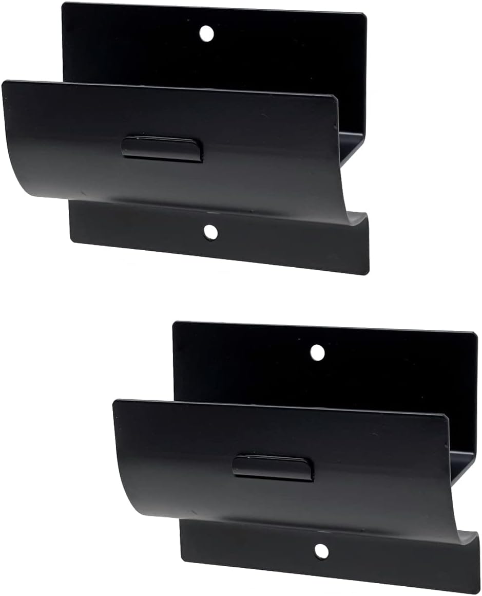 Tetra-Teknica GMH-01-2P | 4-Inch Steel Wall Mount Ladder & Wheelbarrow Hanger - Matte Black, Set of 2