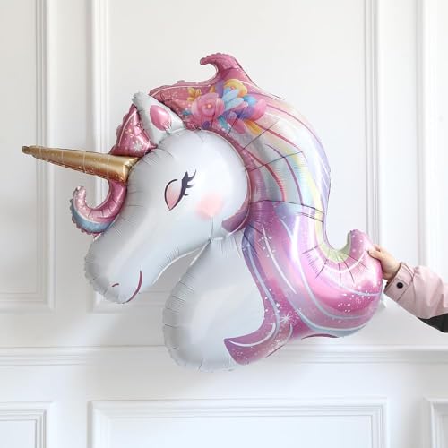 Unicorn Foil Balloons - 2 Pack Large Rainbow Party Decorations