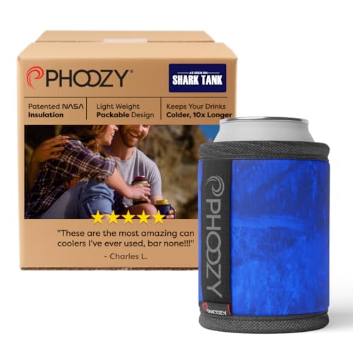 PHOOZY Insulated Can Cooler for 12 oz Cans - Blue NASA-Tech Drink Sleeve