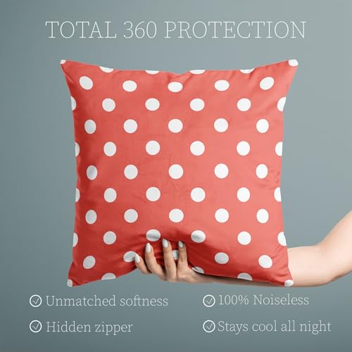 Coral Polka Dot European Pillowcase 26x26 Inch Double-Sided Cushion Cover