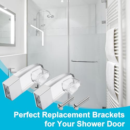 Clear Acrylic Towel Bar Brackets for Alumax & Basco Shower Doors (2 Pack)